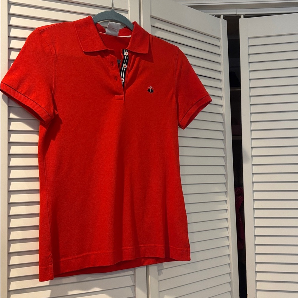 Brooks Brothers Red Fitted Polo Short Sleeve Top